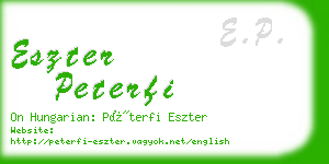 eszter peterfi business card